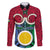Vanuatu Shefa Province Family Matching Tank Maxi Dress and Hawaiian Shirt Pig Tusk Mix Maori Pattern and Namele Leaf LT03 Dad's Shirt - Long Sleeve Red - Polynesian Pride