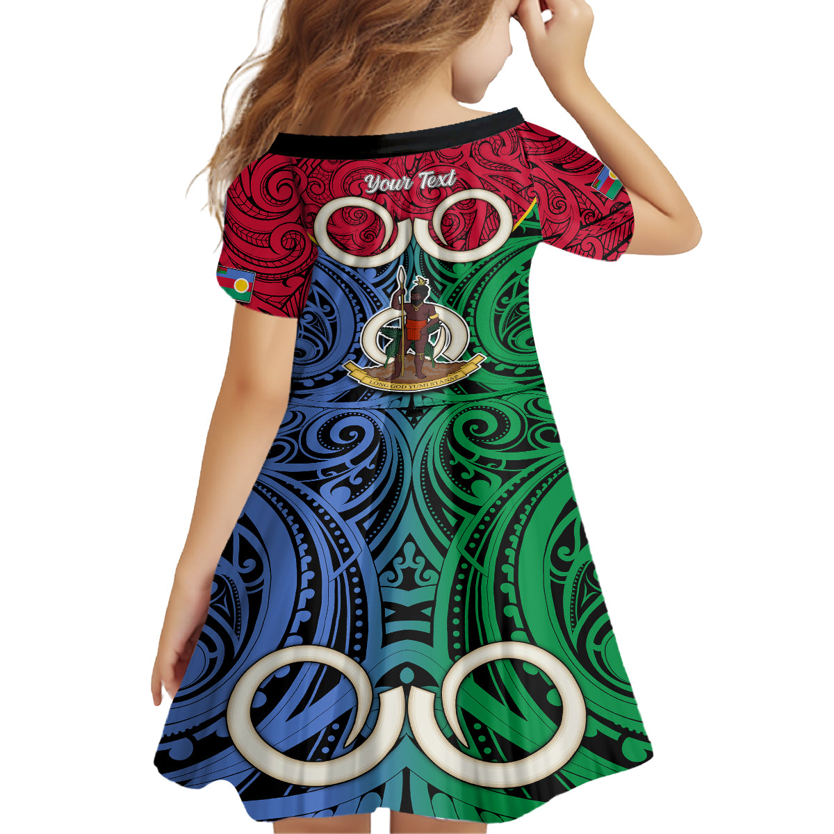 Personalised Vanuatu Shefa Province Family Matching Summer Maxi Dress and Hawaiian Shirt Pig Tusk Mix Maori Pattern and Namele Leaf LT03 - Polynesian Pride