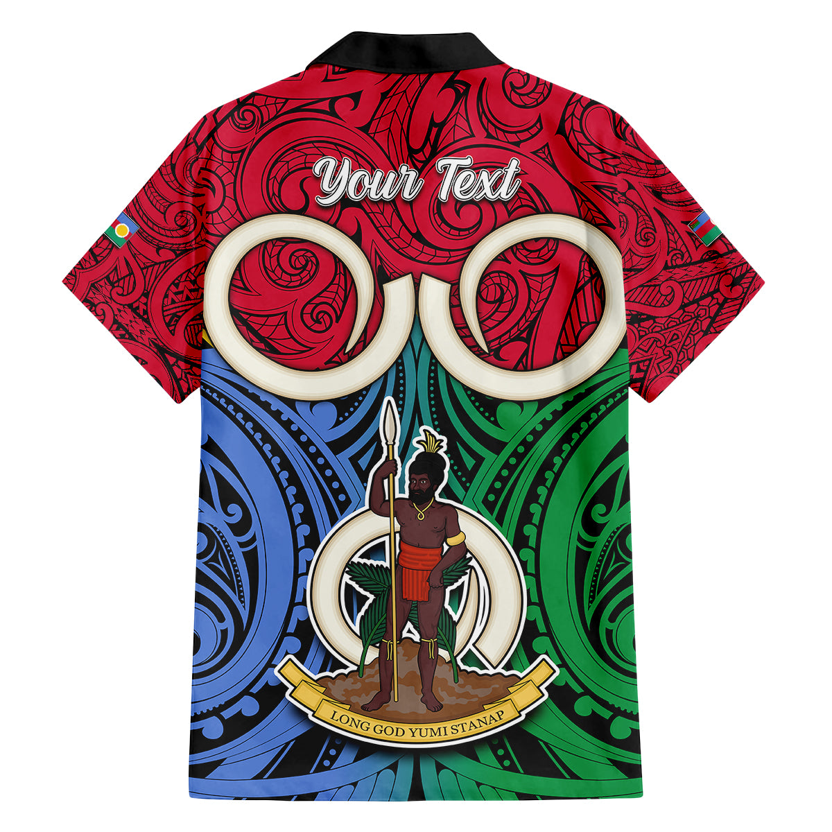 Personalised Vanuatu Shefa Province Kid Hawaiian Shirt Pig Tusk Mix Maori Pattern and Namele Leaf LT03 - Polynesian Pride