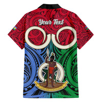 Personalised Vanuatu Shefa Province Kid Hawaiian Shirt Pig Tusk Mix Maori Pattern and Namele Leaf LT03 - Polynesian Pride