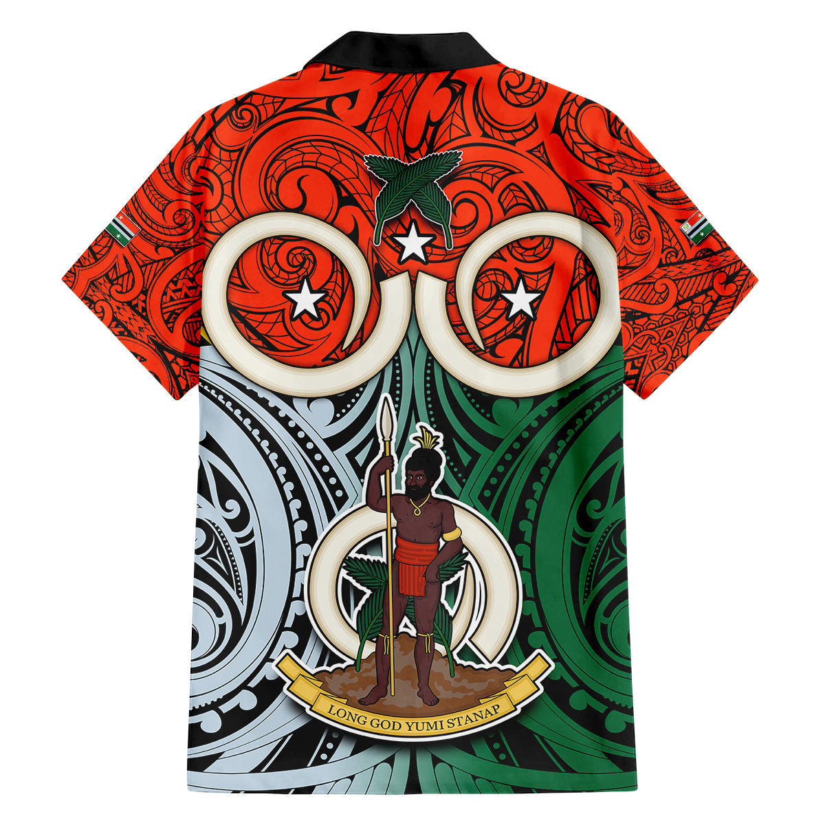 Vanuatu Penama Province Kid Hawaiian Shirt Pig Tusk Mix Maori Pattern and Namele Leaf LT03 - Polynesian Pride