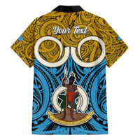 Personalised Vanuatu Sanma Province Family Matching Long Sleeve Bodycon Dress and Hawaiian Shirt Pig Tusk Mix Maori Pattern and Namele Leaf LT03 - Polynesian Pride