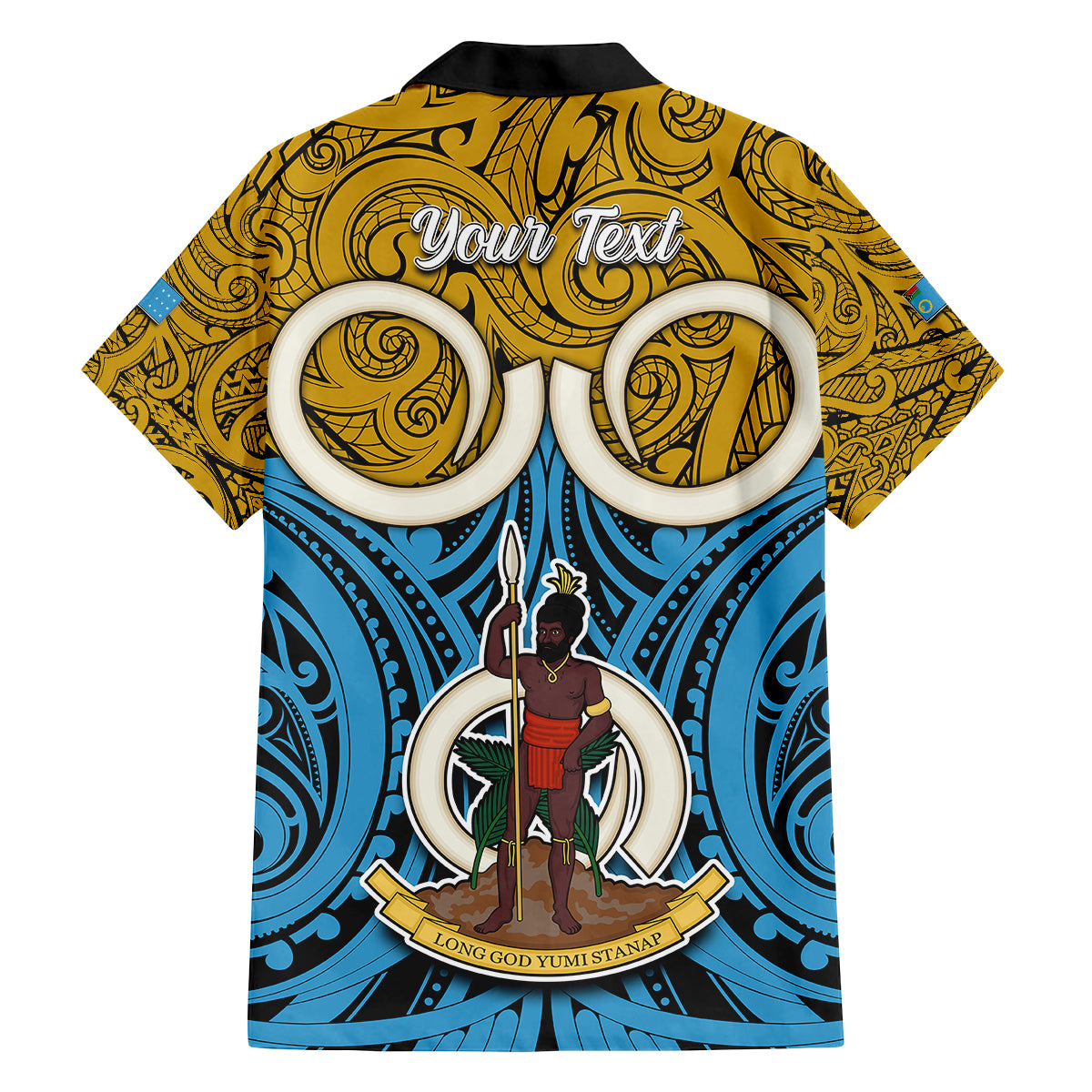 Personalised Vanuatu Sanma Province Family Matching Short Sleeve Bodycon Dress and Hawaiian Shirt Pig Tusk Mix Maori Pattern and Namele Leaf LT03 - Polynesian Pride