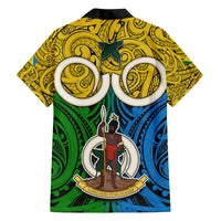 Vanuatu Malampa Province Kid Hawaiian Shirt Pig Tusk Mix Maori Pattern and Namele Leaf LT03 - Polynesian Pride