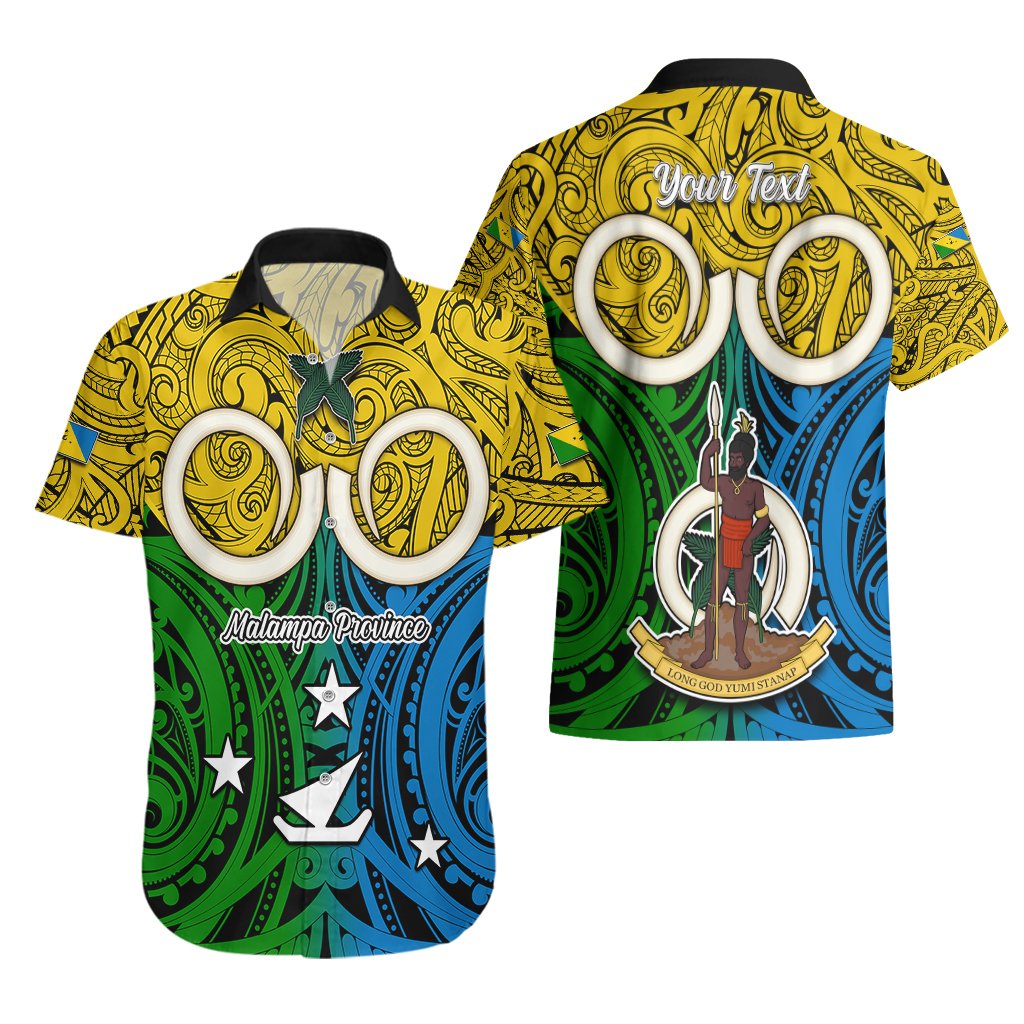 Personalised Vanuatu Malampa Province Hawaiian Shirt Pig Tusk Mix Maori Pattern and Namele Leaf LT03 - Polynesian Pride