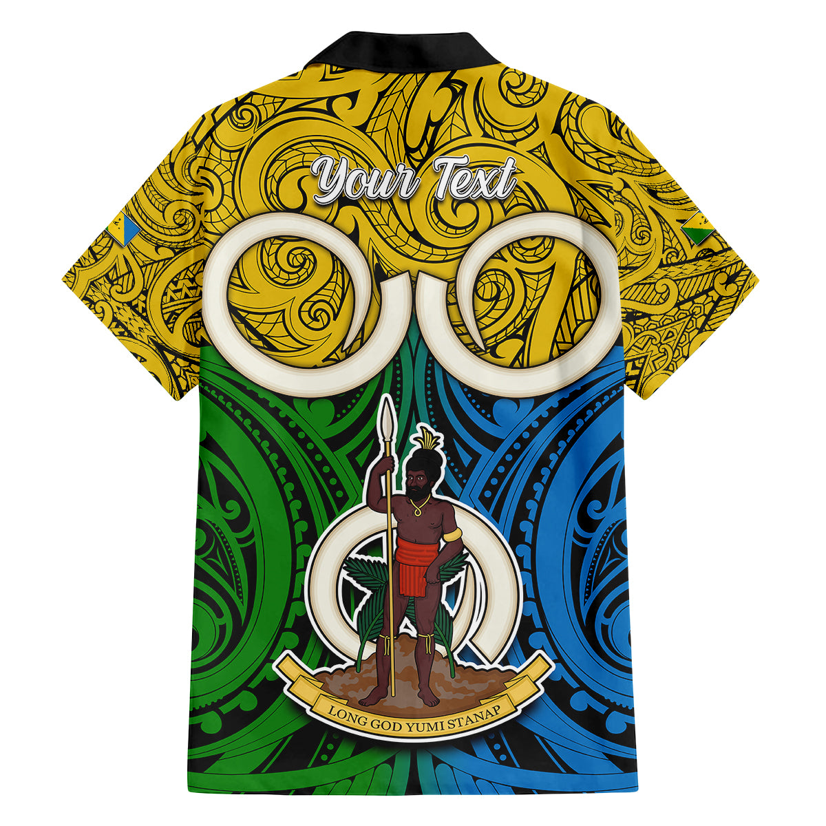 Personalised Vanuatu Malampa Province Kid Hawaiian Shirt Pig Tusk Mix Maori Pattern and Namele Leaf LT03 - Polynesian Pride