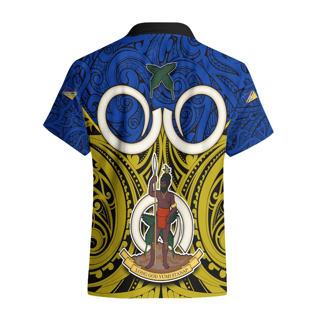 Vanuatu Torba Province Hawaiian Shirt Pig Tusk Mix Maori Pattern and Namele Leaf LT03 - Polynesian Pride
