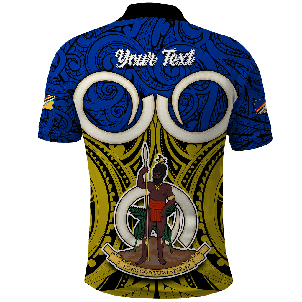 Personalised Vanuatu Torba Province Polo Shirt Pig Tusk Mix Maori Pattern and Namele Leaf LT03 - Polynesian Pride