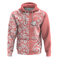 Hawaii Kauai Island Hoodie Hibiscus Pattern Seamless Tribal Simple Pink Pastel LT03 Pullover Hoodie Pink - Polynesian Pride
