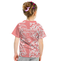 Hawaii Kauai Island Kid T Shirt Hibiscus Pattern Seamless Tribal Simple Pink Pastel LT03 - Polynesian Pride