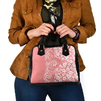 Hawaii Kauai Island Shoulder Handbag Hibiscus Pattern Seamless Tribal Simple Pink Pastel LT03 - Polynesian Pride