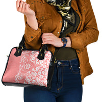 Custom Hawaii Kauai Island Shoulder Handbag Hibiscus Pattern Seamless Tribal Simple Pink Pastel LT03 - Polynesian Pride