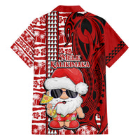 Mele Kalikimaka Hawaii Christmas Family Matching Puletasi Dress and Hawaiian Shirt Santa Claus Kakau Tribal Mix Polynesia Tattoo LT03 - Polynesian Pride