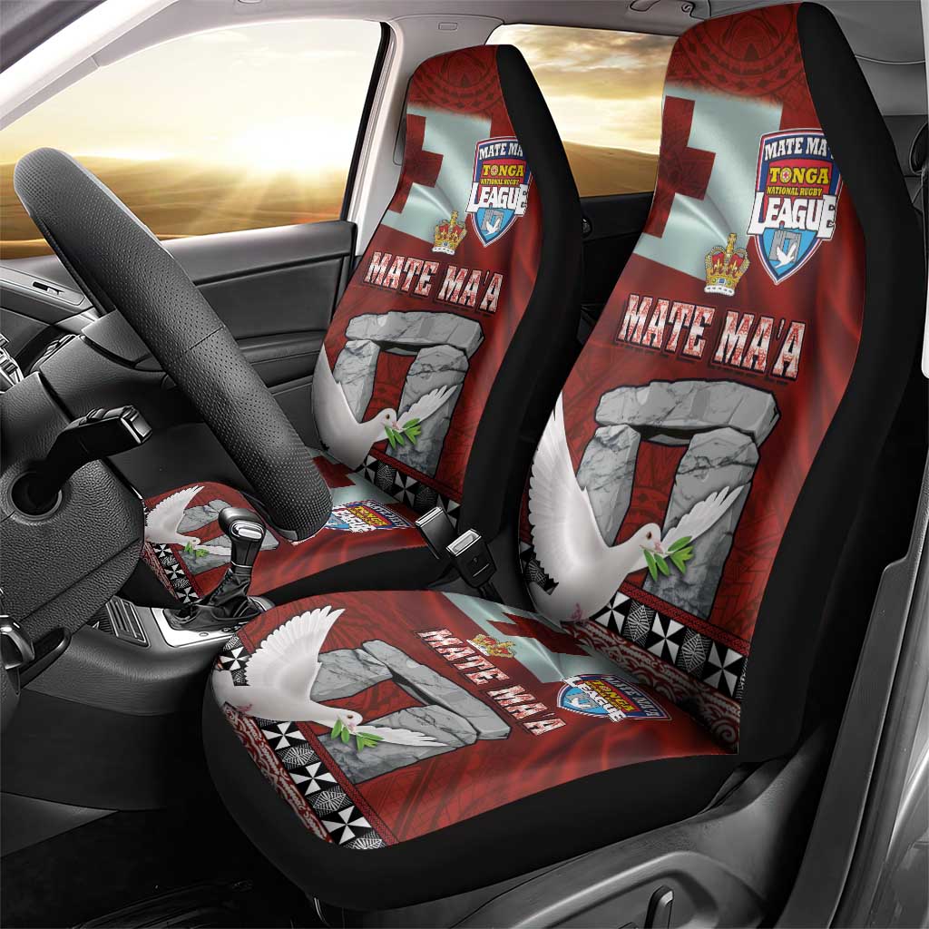 Mate Ma'a Tonga Car Seat Cover Haamonga a Maui and White Dove - Tongan Kupesi Ngatu LT03 - Polynesian Pride