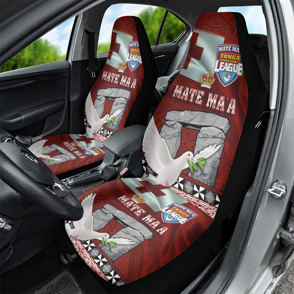 Mate Ma'a Tonga Car Seat Cover Haamonga a Maui and White Dove - Tongan Kupesi Ngatu LT03 - Polynesian Pride