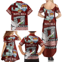 Mate Ma'a Tonga Family Matching Summer Maxi Dress and Hawaiian Shirt Haamonga a Maui and White Dove - Tongan Kupesi Ngatu LT03 - Polynesian Pride