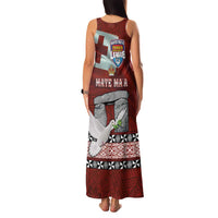 Mate Ma'a Tonga Family Matching Tank Maxi Dress and Hawaiian Shirt Haamonga a Maui and White Dove - Tongan Kupesi Ngatu LT03 - Polynesian Pride