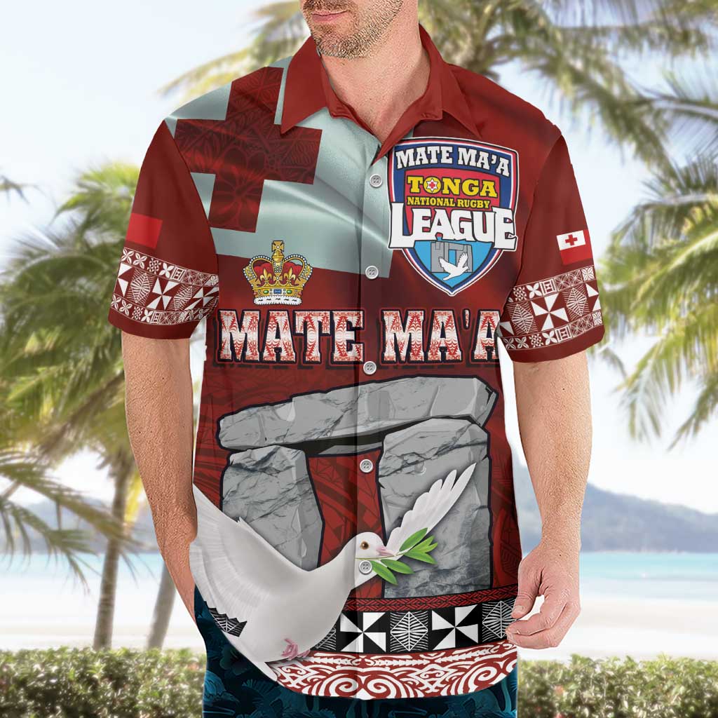 Mate Ma'a Tonga Hawaiian Shirt Haamonga a Maui and White Dove - Tongan Kupesi Ngatu LT03 - Polynesian Pride