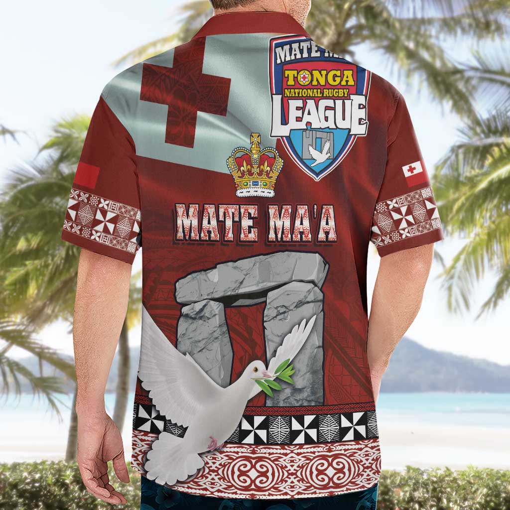 Mate Ma'a Tonga Hawaiian Shirt Haamonga a Maui and White Dove - Tongan Kupesi Ngatu LT03 - Polynesian Pride