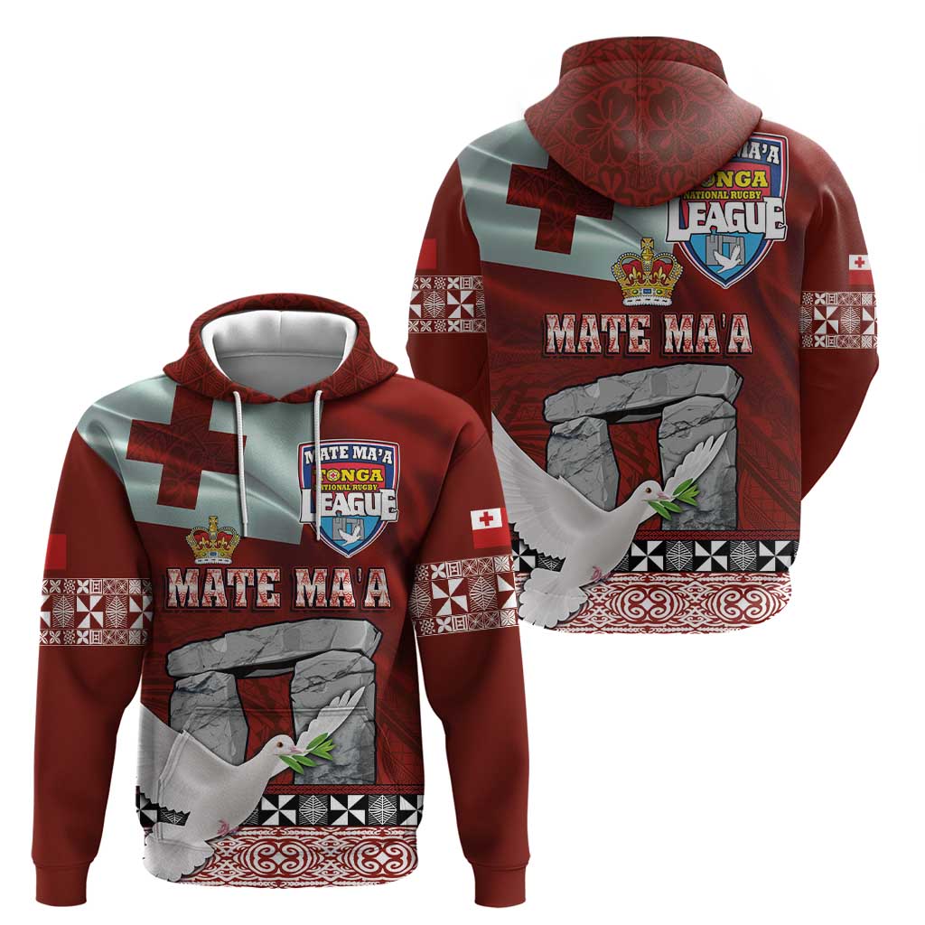 Mate Ma'a Tonga Hoodie Haamonga a Maui and White Dove - Tongan Kupesi Ngatu LT03 - Polynesian Pride