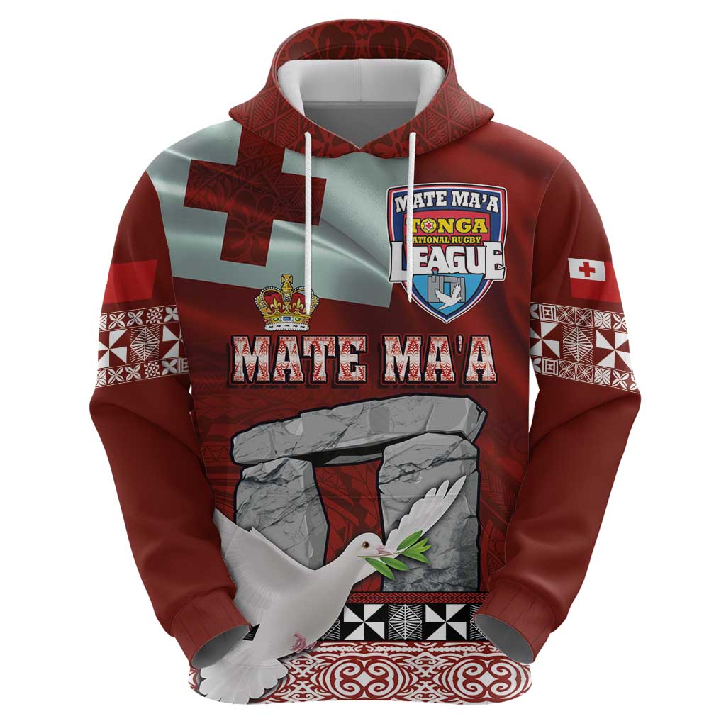 Mate Ma'a Tonga Hoodie Haamonga a Maui and White Dove - Tongan Kupesi Ngatu LT03 - Polynesian Pride