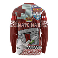 Mate Ma'a Tonga Long Sleeve Shirt Haamonga a Maui and White Dove - Tongan Kupesi Ngatu LT03 - Polynesian Pride