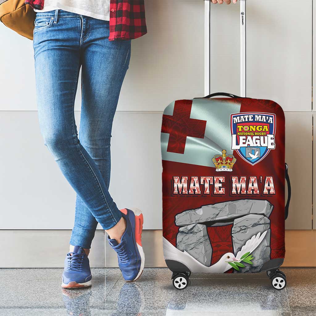 Mate Ma'a Tonga Luggage Cover Haamonga a Maui and White Dove - Tongan Kupesi Ngatu LT03 - Polynesian Pride