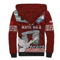 Mate Ma'a Tonga Sherpa Hoodie Haamonga a Maui and White Dove - Tongan Kupesi Ngatu LT03 - Polynesian Pride