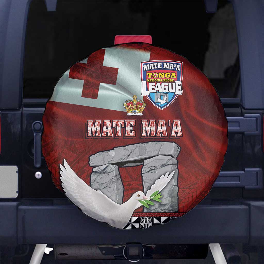 Mate Ma'a Tonga Spare Tire Cover Haamonga a Maui and White Dove - Tongan Kupesi Ngatu LT03 - Polynesian Pride