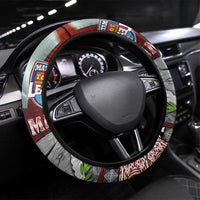 Mate Ma'a Tonga Steering Wheel Cover Haamonga a Maui and White Dove - Tongan Kupesi Ngatu LT03 Universal Fit Red - Polynesian Pride
