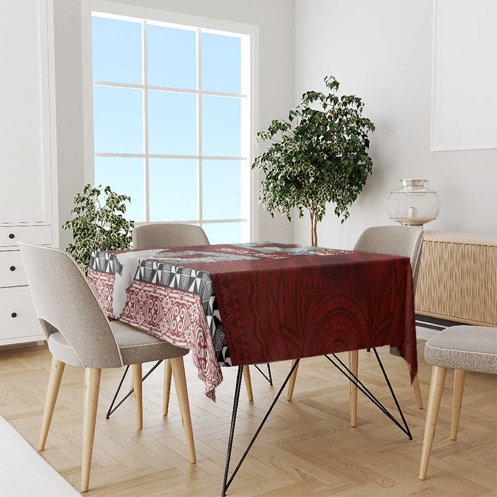 Mate Ma'a Tonga Tablecloth Haamonga a Maui and White Dove - Tongan Kupesi Ngatu LT03 - Polynesian Pride