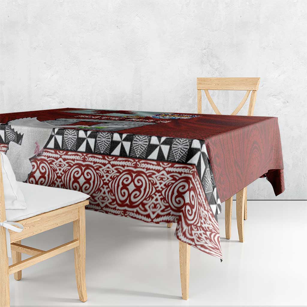 Mate Ma'a Tonga Tablecloth Haamonga a Maui and White Dove - Tongan Kupesi Ngatu LT03 - Polynesian Pride