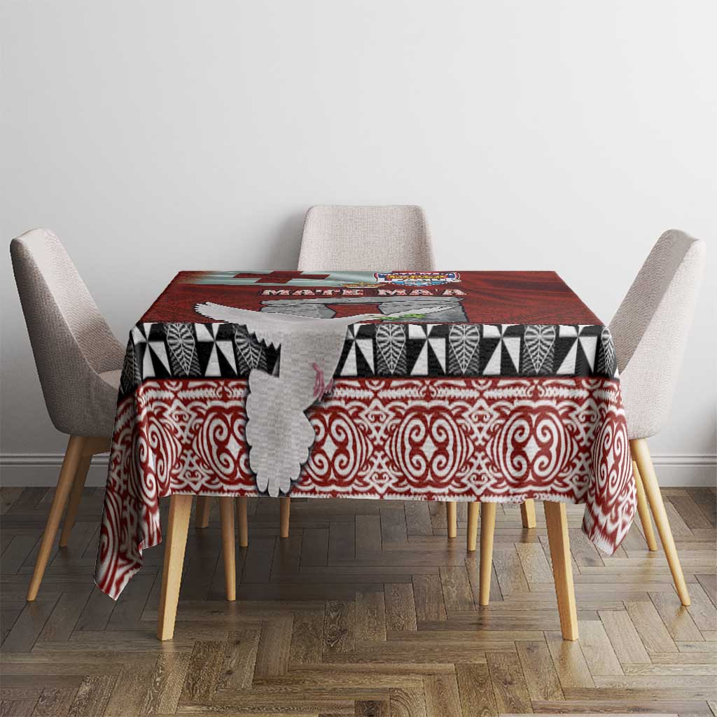 Mate Ma'a Tonga Tablecloth Haamonga a Maui and White Dove - Tongan Kupesi Ngatu LT03 - Polynesian Pride