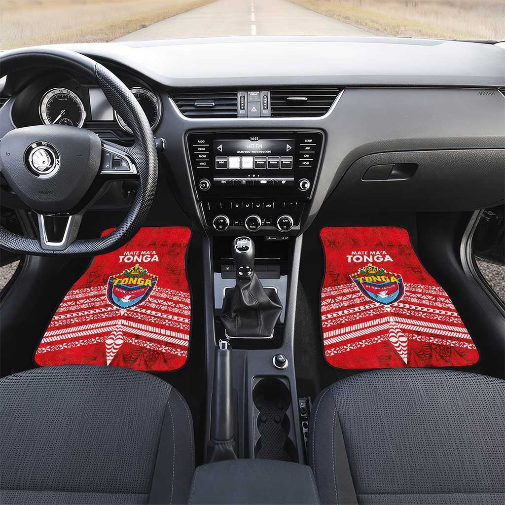 Mate Ma'a Tonga Car Mats Douple White Dove and Kupesi Ngatu Art Tattoo