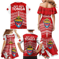 Mate Ma'a Tonga Family Matching Mermaid Dress and Hawaiian Shirt Double White Dove and Kupesi Ngatu Art Tattoo LT03 - Polynesian Pride
