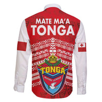 Mate Ma'a Tonga Family Matching Off Shoulder Short Dress and Hawaiian Shirt Double White Dove and Kupesi Ngatu Art Tattoo LT03 - Polynesian Pride