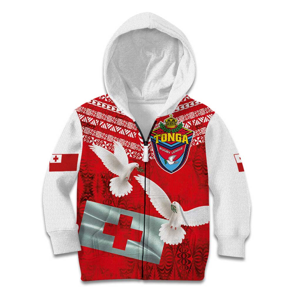 Mate Ma'a Tonga Kid Hoodie Douple White Dove and Kupesi Ngatu Art Tattoo