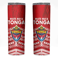 Mate Ma'a Tonga Skinny Tumbler Double White Dove and Kupesi Ngatu Art Tattoo LT03 Red - Polynesian Pride