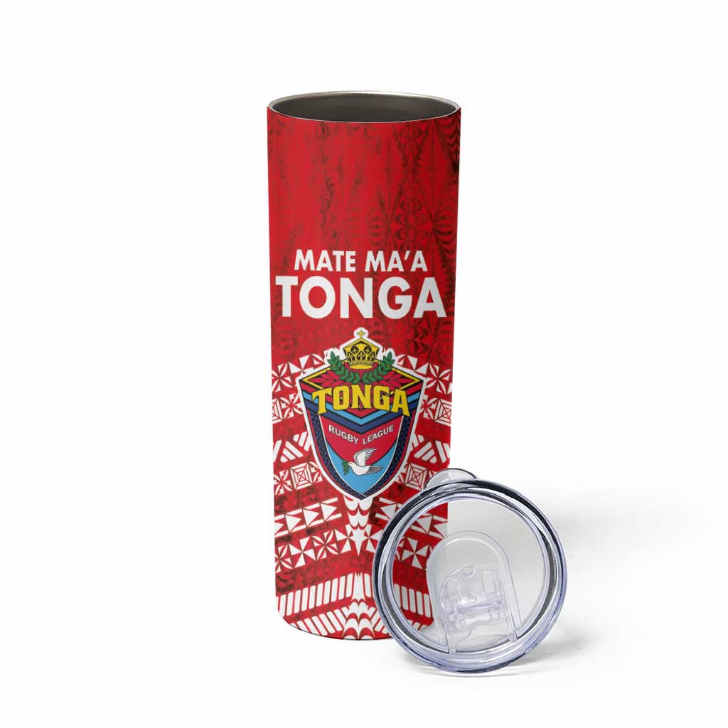 Mate Ma'a Tonga Skinny Tumbler Double White Dove and Kupesi Ngatu Art Tattoo LT03 - Polynesian Pride