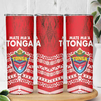 Mate Ma'a Tonga Skinny Tumbler Double White Dove and Kupesi Ngatu Art Tattoo LT03 - Polynesian Pride