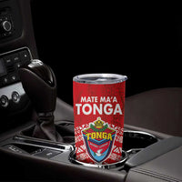 Mate Ma'a Tonga Tumbler Cup Double White Dove and Kupesi Ngatu Art Tattoo