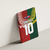 Custom Mate Ma'a Tonga and Australia Kangaroo Canvas Wall Art Nation Seal with Mascot Aboriginal and Tongan Kupesi Ngatu Art LT03 - Polynesian Pride