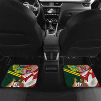 Custom Mate Ma'a Tonga and Australia Kangaroo Car Mats Nation Seal with Mascot Aboriginal and Tongan Kupesi Ngatu Art LT03 Set 2pcs - Back Red - Polynesian Pride