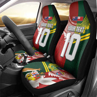 Custom Mate Ma'a Tonga and Australia Kangaroo Car Seat Cover Nation Seal with Mascot Aboriginal and Tongan Kupesi Ngatu Art LT03 - Polynesian Pride