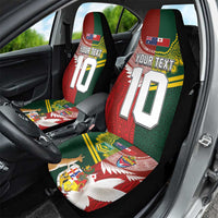 Custom Mate Ma'a Tonga and Australia Kangaroo Car Seat Cover Nation Seal with Mascot Aboriginal and Tongan Kupesi Ngatu Art LT03 - Polynesian Pride