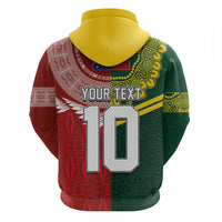 Custom Mate Ma'a Tonga and Australia Kangaroo Hoodie Nation Seal with Mascot Aboriginal and Tongan Kupesi Ngatu Art LT03 - Polynesian Pride
