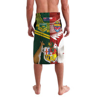 Custom Mate Ma'a Tonga and Australia Kangaroo Lavalava Nation Seal with Mascot Aboriginal and Tongan Kupesi Ngatu Art LT03 - Polynesian Pride