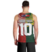 Custom Mate Ma'a Tonga and Australia Kangaroo Men Tank Top Nation Seal with Mascot Aboriginal and Tongan Kupesi Ngatu Art LT03 - Polynesian Pride