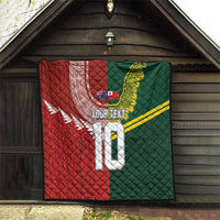 Custom Mate Ma'a Tonga and Australia Kangaroo Quilt Nation Seal with Mascot Aboriginal and Tongan Kupesi Ngatu Art LT03 - Polynesian Pride