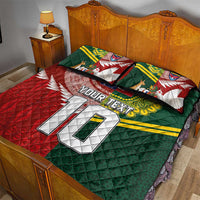 Custom Mate Ma'a Tonga and Australia Kangaroo Quilt Bed Set Nation Seal with Mascot Aboriginal and Tongan Kupesi Ngatu Art LT03 - Polynesian Pride